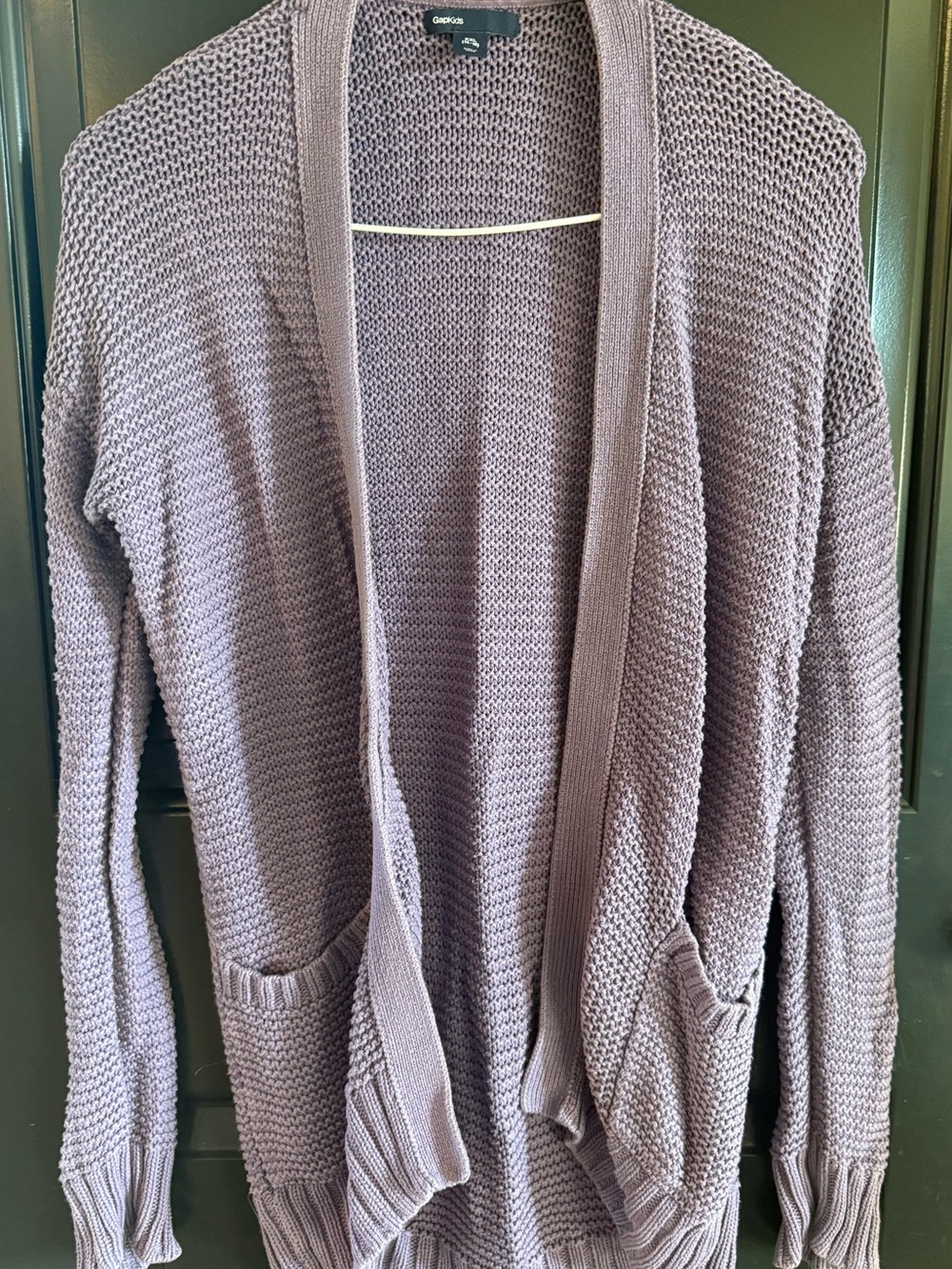 Gap Girls' Open-Front Knit Cardigan - Taupe